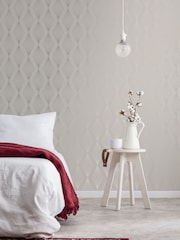 Art For The Home Pearl White Boutique Marquise Geo 10M Wallpaper - Image 1 of 3