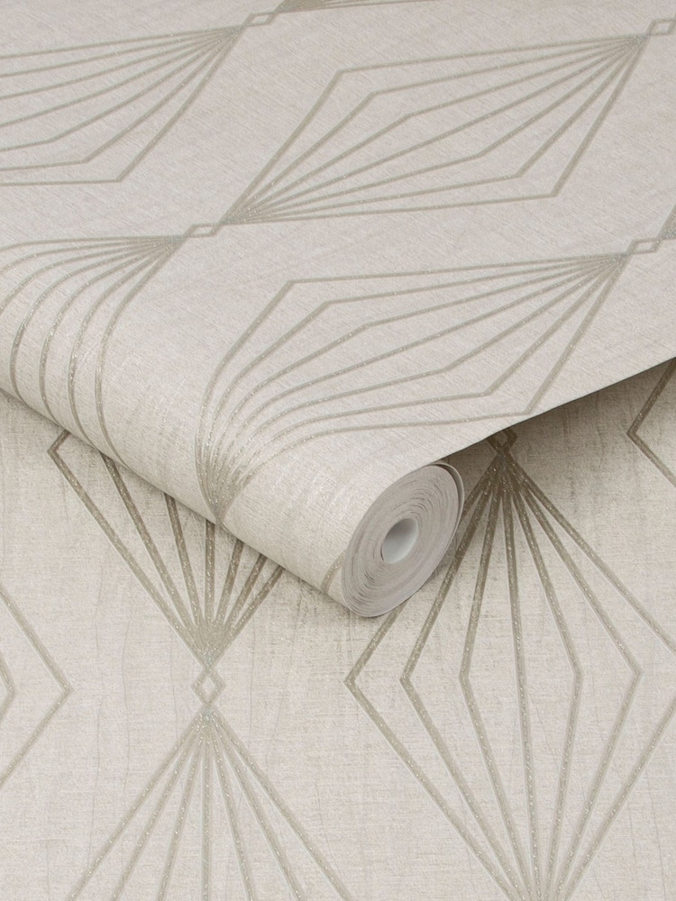 Art For The Home Pearl White Boutique Marquise Geo 10M Wallpaper - Image 3 of 3