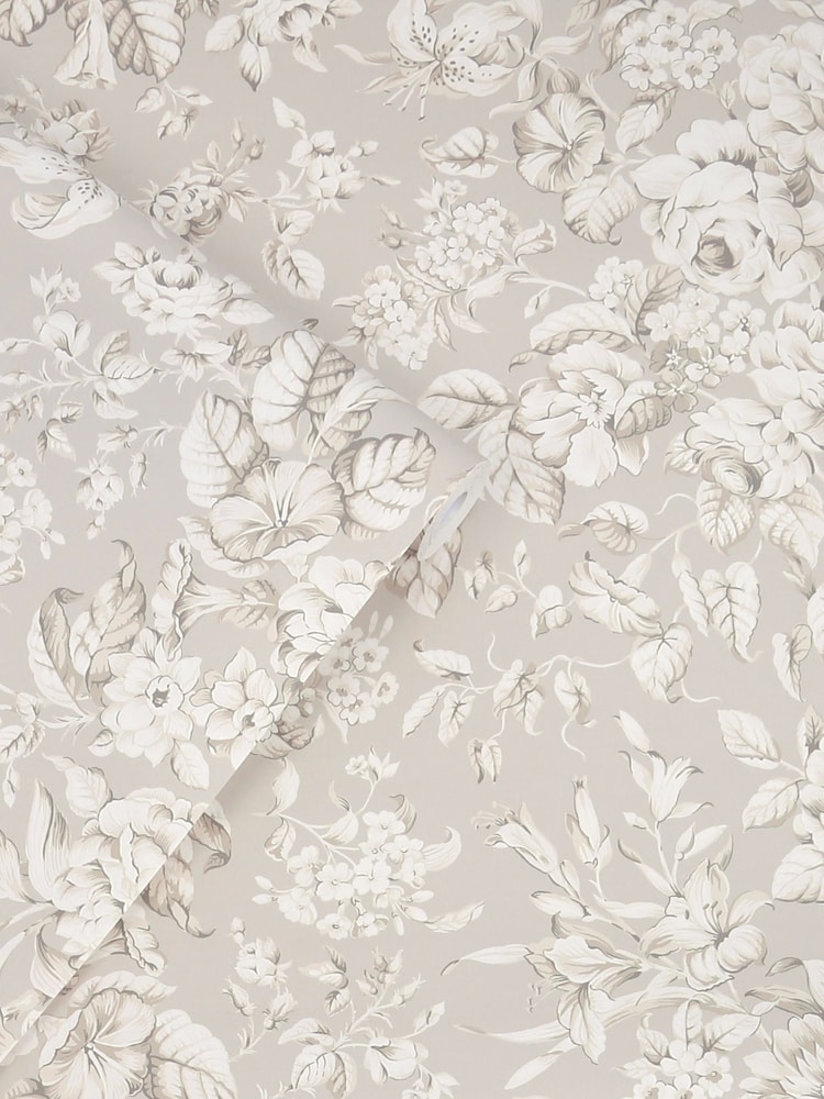 Laura Ashley Dove Grey Heledd Blooms 10M Wallpaper - Image 3 of 3