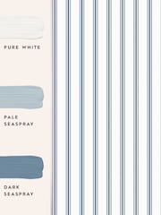 Laura Ashley Smoke Blue Farnworth Stripe 10M Wallpaper - Image 3 of 3