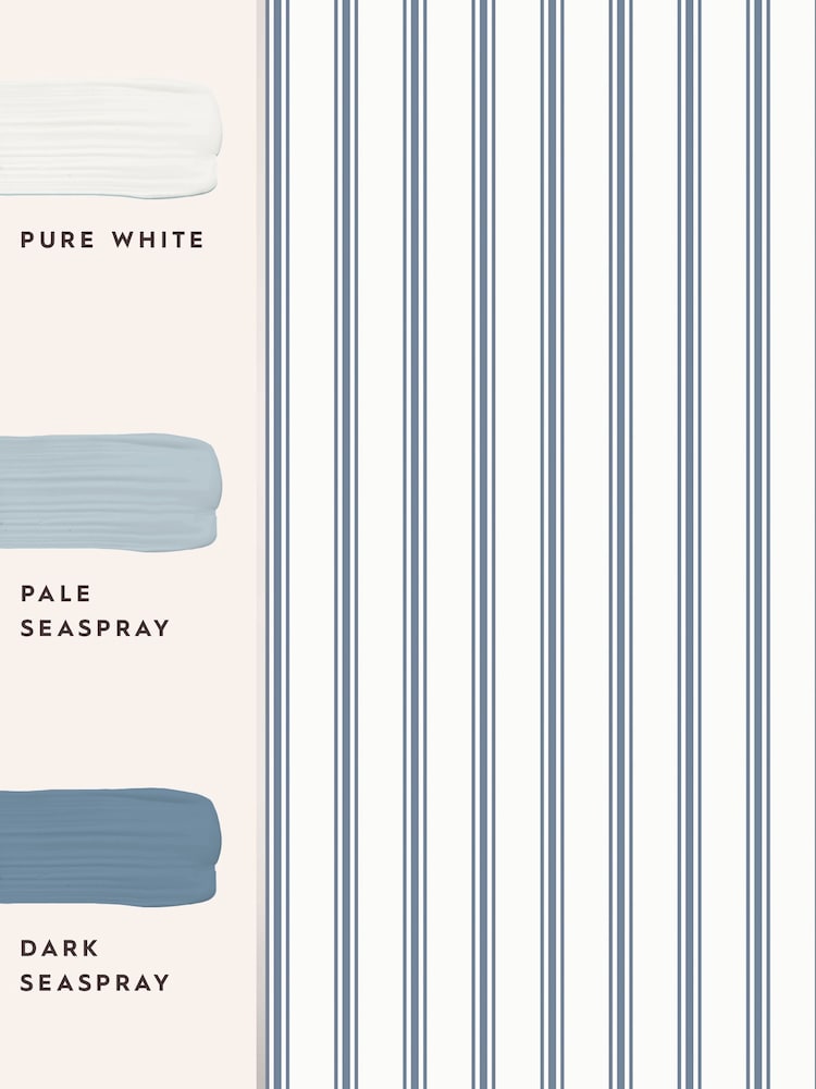 Laura Ashley Smoke Blue Farnworth Stripe 10M Wallpaper - Image 3 of 3