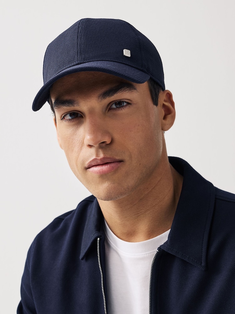 Navy Blue Textured Cap - Image 1 of 4