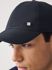 Navy Blue Textured Cap - Image 2 of 4