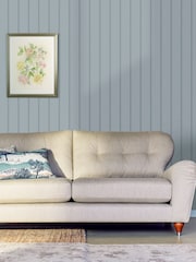 Laura Ashley Seaspray Blue Chalford Wood Panelling 10M Wallpaper - Image 1 of 3