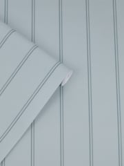 Laura Ashley Seaspray Blue Chalford Wood Panelling 10M Wallpaper - Image 2 of 3