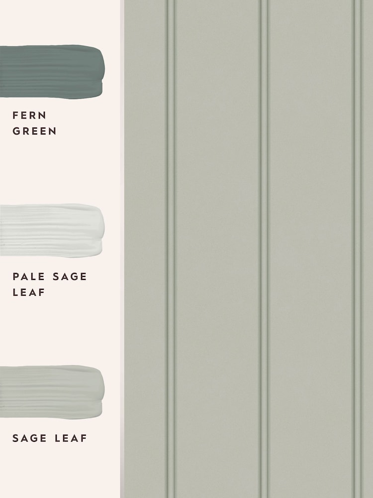 Laura Ashley Sage Green Chalford Wood Panelling 10M Wallpaper - Image 3 of 3
