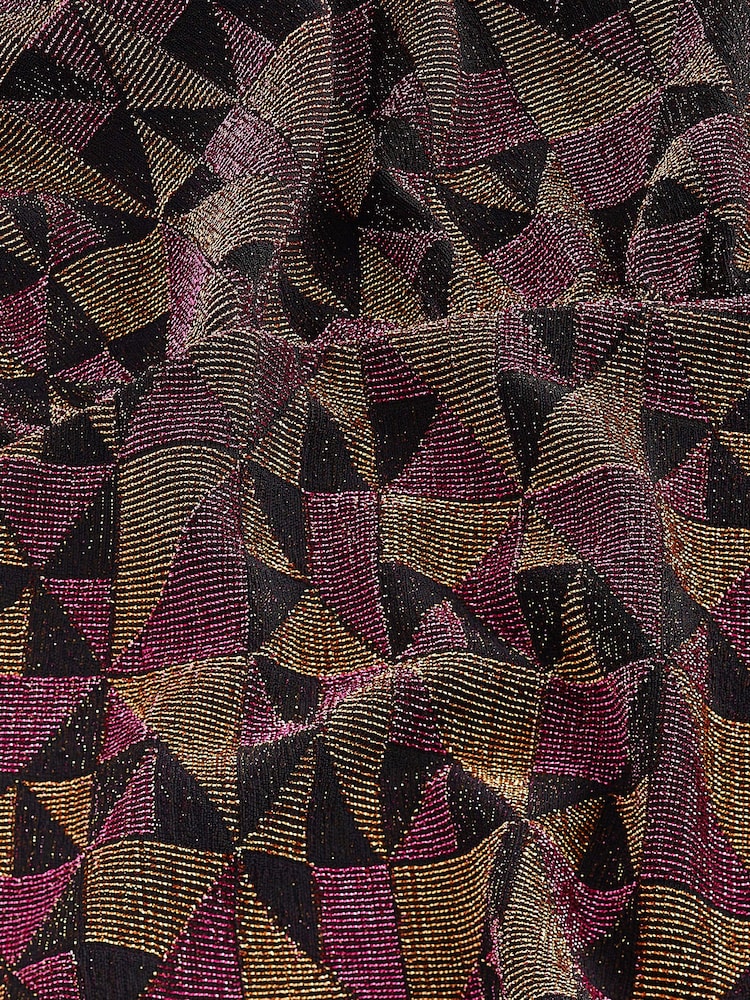 Gold - Langärmeliges gerüschtes Jacquard-Top - Bild 6 von 6 Gold - Langärmeliges gerüschtes Jacquard-Top - Bild 6 von 6