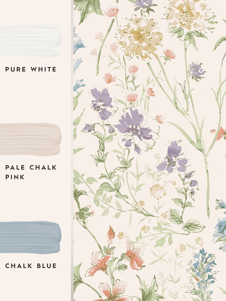 Laura Ashley Chalk Pink Wild Meadow 10M Wallpaper - Image 3 of 3