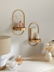 Gold Bronx Set of 2 Display Shelves - Image 2 of 5