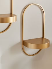 Gold Bronx Set of 2 Display Shelves - Image 3 of 5