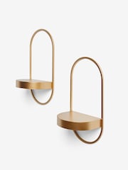 Gold Bronx Set of 2 Display Shelves - Image 4 of 5