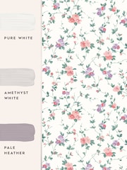 Laura Ashley Coral Pink Priory 10M Wallpaper - Image 3 of 3