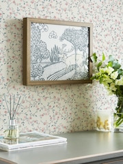 Laura Ashley Dark Duck Egg Blue Blencow Sprig 10M Wallpaper - Image 1 of 3