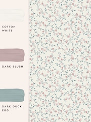 Laura Ashley Dark Duck Egg Blue Blencow Sprig 10M Wallpaper - Image 3 of 3