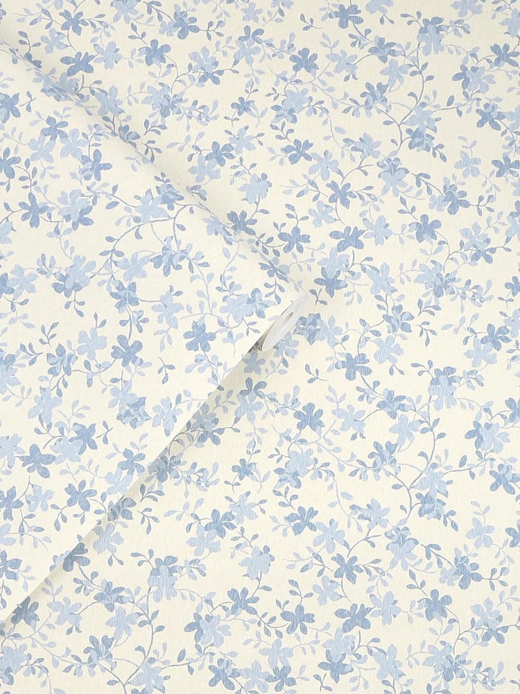 Laura Ashley Pale Seaspray Blue Misterton Trail 10M Wallpaper - Image 2 of 3