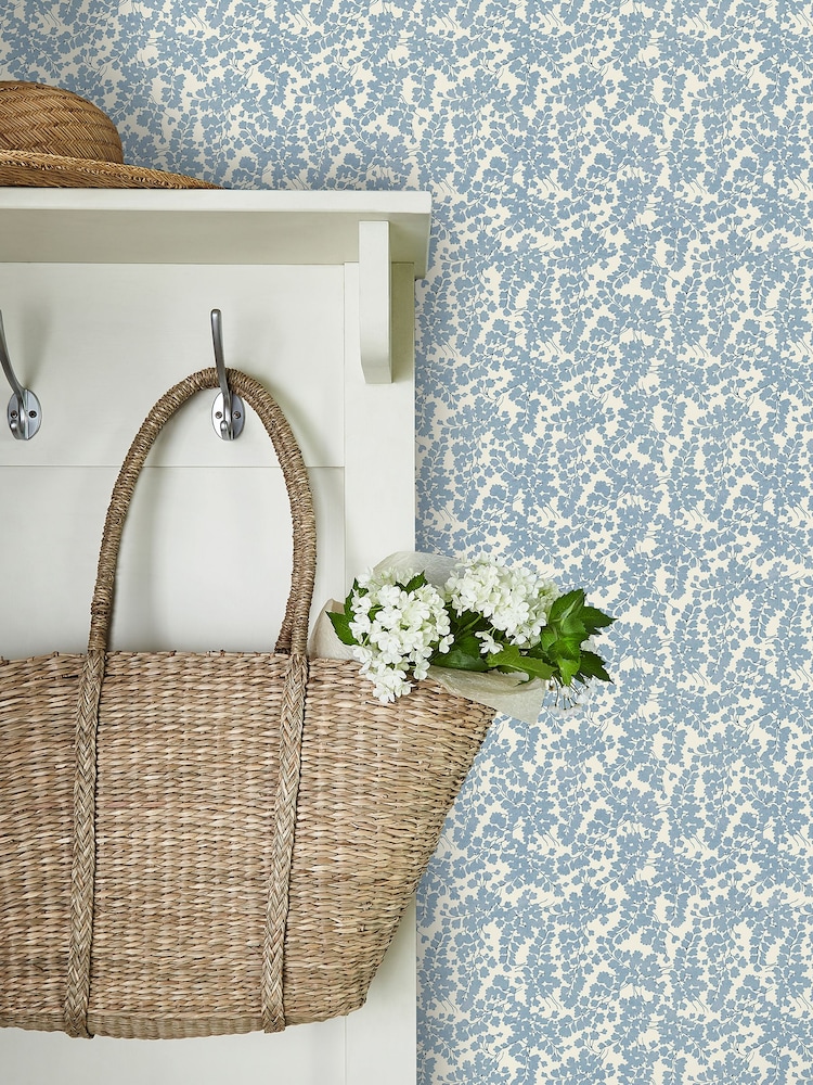 Laura Ashley Newport Blue Cariad Spray 10M Wallpaper - Image 1 of 3 Laura Ashley Newport Blue Cariad Spray 10M Wallpaper - Image 1 of 3