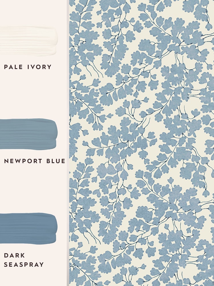 Laura Ashley Newport Blue Cariad Spray 10M Wallpaper - Image 3 of 3 Laura Ashley Newport Blue Cariad Spray 10M Wallpaper - Image 3 of 3