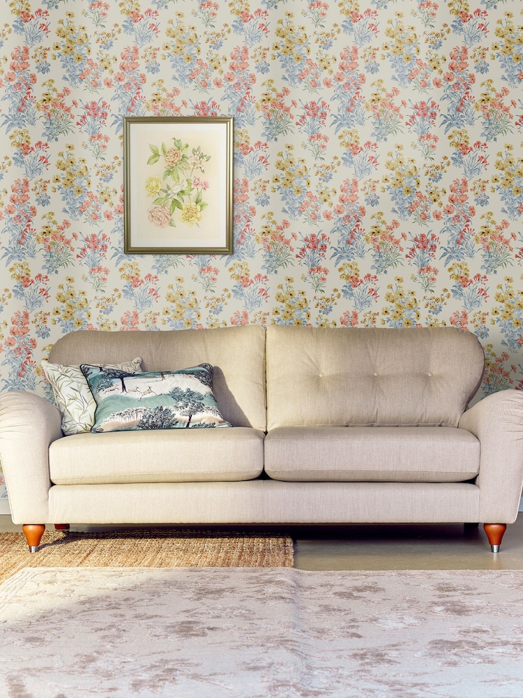 Laura Ashley Ochre Yellow Megan 10M Wallpaper - Image 1 of 3