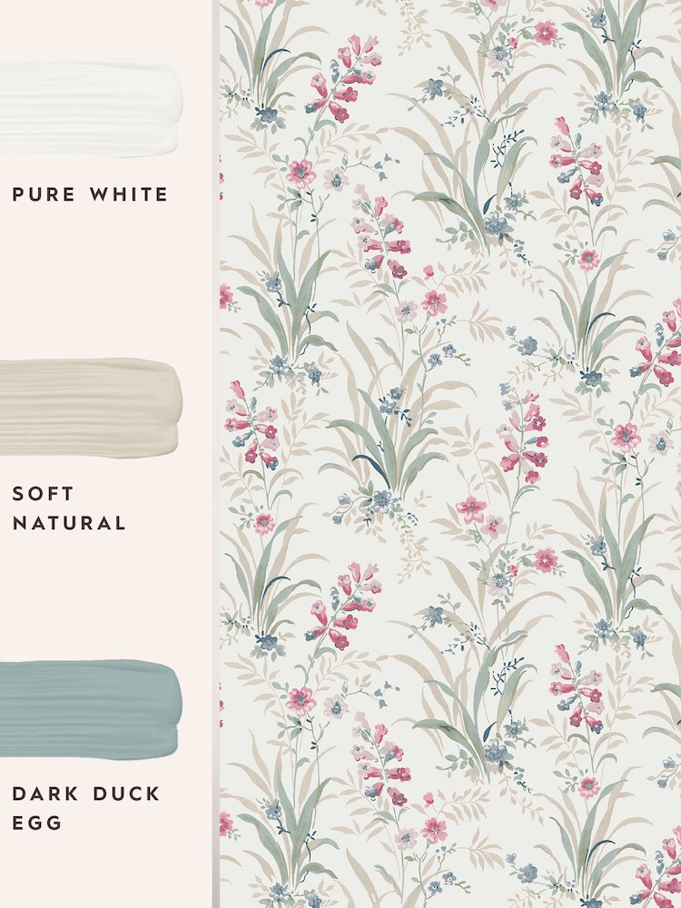 Laura Ashley Soft Natural Mosedale Posy 10M Wallpaper - Image 2 of 3