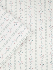 Laura Ashley Dark Duck Egg Blue Blencow Stripe 10M Wallpaper - Image 2 of 3