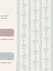 Laura Ashley Dark Duck Egg Blue Blencow Stripe 10M Wallpaper - Image 3 of 3