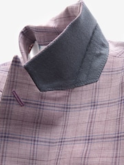 Pink Slim Fit Trimmed Check Suit Jacket - Image 11 of 12