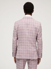 Pink Slim Fit Trimmed Check Suit Jacket - Image 3 of 12
