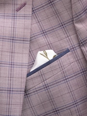 Pink Slim Fit Trimmed Check Suit Jacket - Image 8 of 12