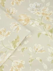 Laura Ashley Sage Green Gosford 10M Wallpaper - Image 1 of 3