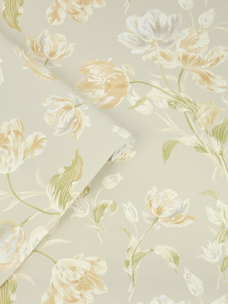 Laura Ashley Sage Green Gosford 10M Wallpaper - Image 1 of 3