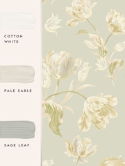 Laura Ashley Sage Green Gosford 10M Wallpaper - Image 2 of 3