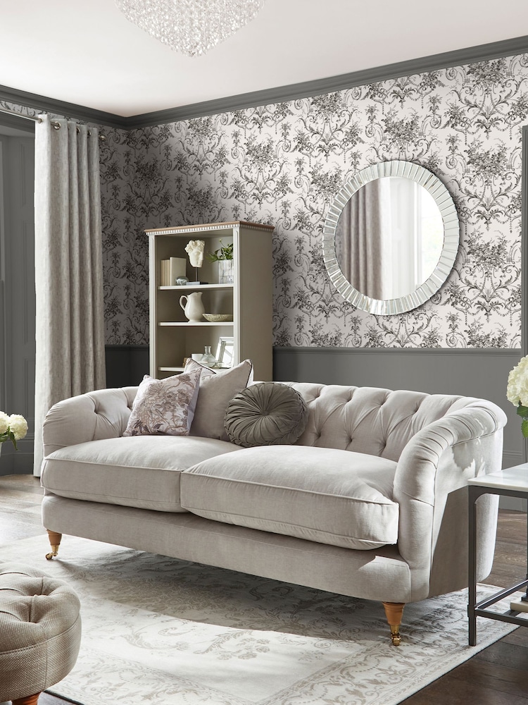 Laura Ashley Charcoal Grey Tuileries 10M Wallpaper - Image 1 of 3