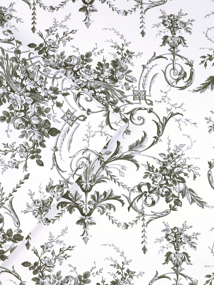Laura Ashley Charcoal Grey Tuileries 10M Wallpaper - Image 2 of 3