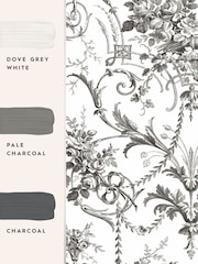 Laura Ashley Charcoal Grey Tuileries 10M Wallpaper - Image 3 of 3
