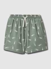 Reiss Sage/White Cammy 9-13 yrs Reptile Print Drawstring Swim Shorts - Image 2 of 4