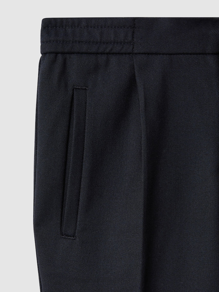 Reiss Navy Brighton 9-14 yrs Relaxed Elasticated Trousers with Turn-Ups - Image 4 of 4