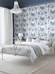 Laura Ashley Midnight Blue Tuileries 10M Wallpaper - Image 1 of 3