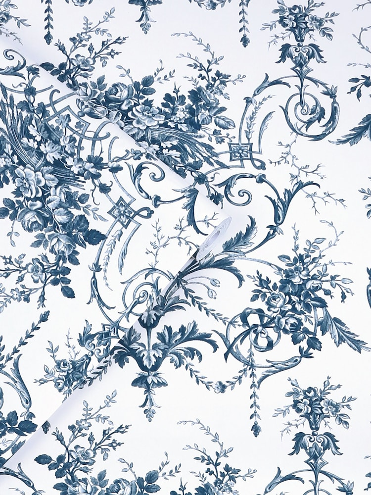 Laura Ashley Midnight Blue Tuileries 10M Wallpaper - Image 2 of 3