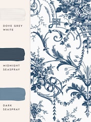 Laura Ashley Midnight Blue Tuileries 10M Wallpaper - Image 3 of 3