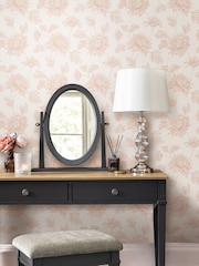 Laura Ashley Plaster Pink Stratton 10M Wallpaper - Image 1 of 3