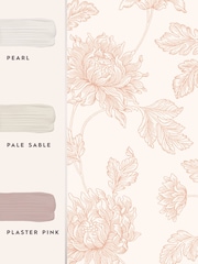 Laura Ashley Plaster Pink Stratton 10M Wallpaper - Image 3 of 3
