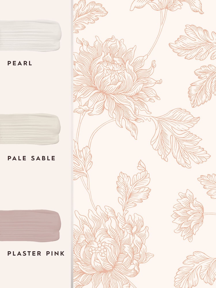 Laura Ashley Plaster Pink Stratton 10M Wallpaper - Image 3 of 3