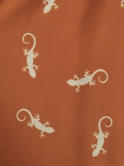Reiss Orange/White Cammy Junior Reptile Print Drawstring Swim Shorts - Image 4 of 4