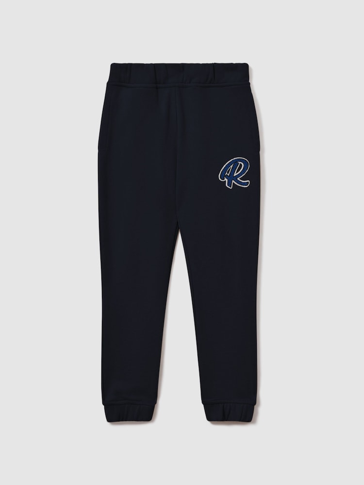Reiss Navy Toby 9-13 yrs Cotton Elasticated Waist Motif Joggers - Image 2 of 4