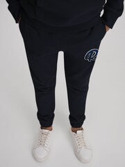 Reiss Navy Toby 9-13 yrs Cotton Elasticated Waist Motif Joggers - Image 3 of 4