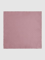 Reiss Pink Liam Polka Dot Silk Pocket Square - Image 3 of 5