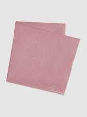 Reiss Pink Liam Polka Dot Silk Pocket Square - Image 4 of 5