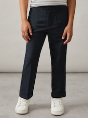 Reiss Navy Brighton 3-9 yrs Relaxed Elasticated Trousers with Turn-Ups - Image 3 of 4