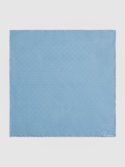 Reiss Blue Liam Polka Dot Silk Pocket Square - Image 3 of 5