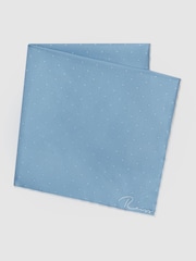 Reiss Blue Liam Polka Dot Silk Pocket Square - Image 4 of 5